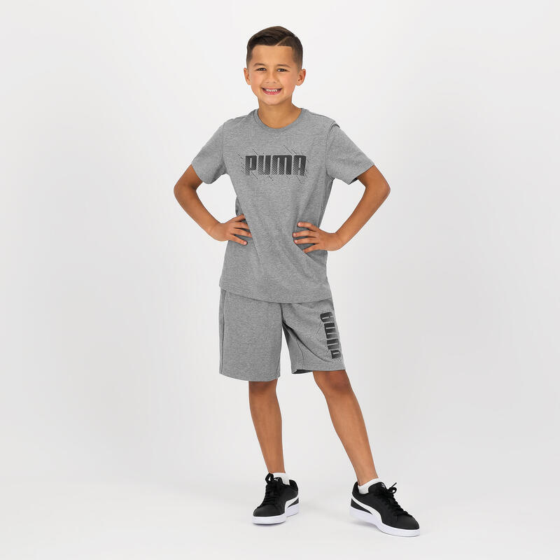 T-shirt Puma bambino ginnastica regular fit 100% cotone grigia