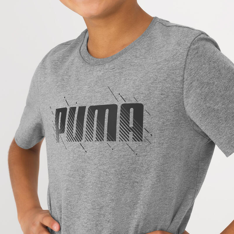 T-shirt Puma bambino ginnastica regular fit 100% cotone grigia