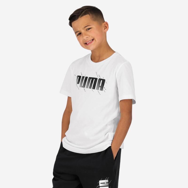 T-shirt voor gym kinderen wit met opdruk