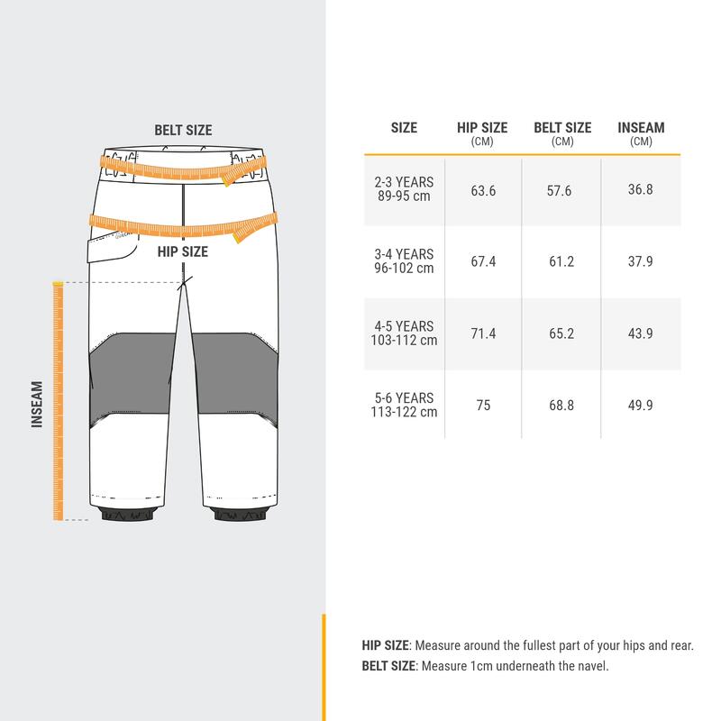 Pantalón cálido impermeable de senderismo - SH500 MOUNTAIN - niños 2 - 6 años 
