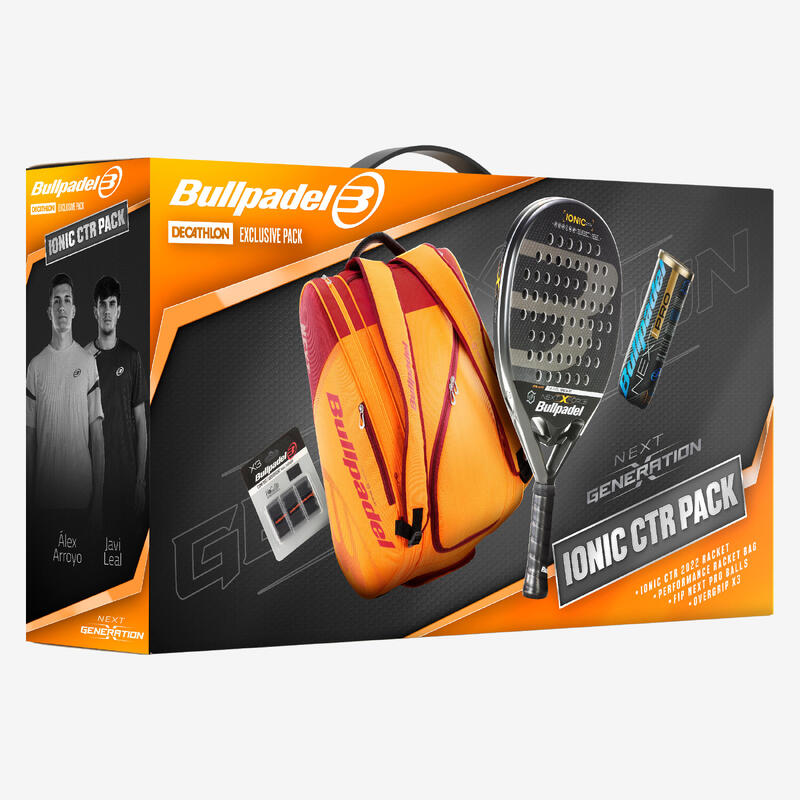 Pack Bullpadel Ionic CTRL- Raquette+Sac+Balles Next et surgrips.