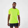 Pánske bežecké tričko Run 500 Confort bez švov žiarivo zelené