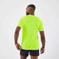 Camiseta running sin costuras Hombre - KIPRUN Run 500 Confort Verde ácido