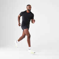 Men's seamless running t-shirt - Kiprun Run 500 comfort black
