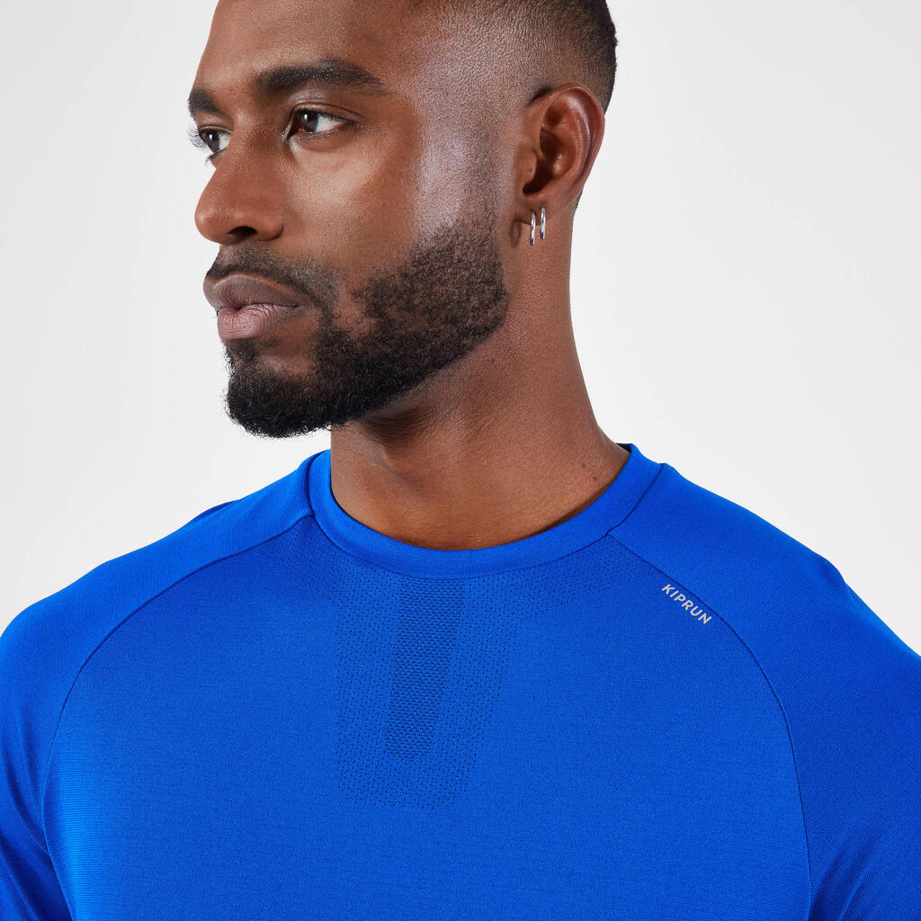 Vīriešu bezvīļu skriešanas T krekls “Kiprun Run 500 Comfort”, gaiši oranžs