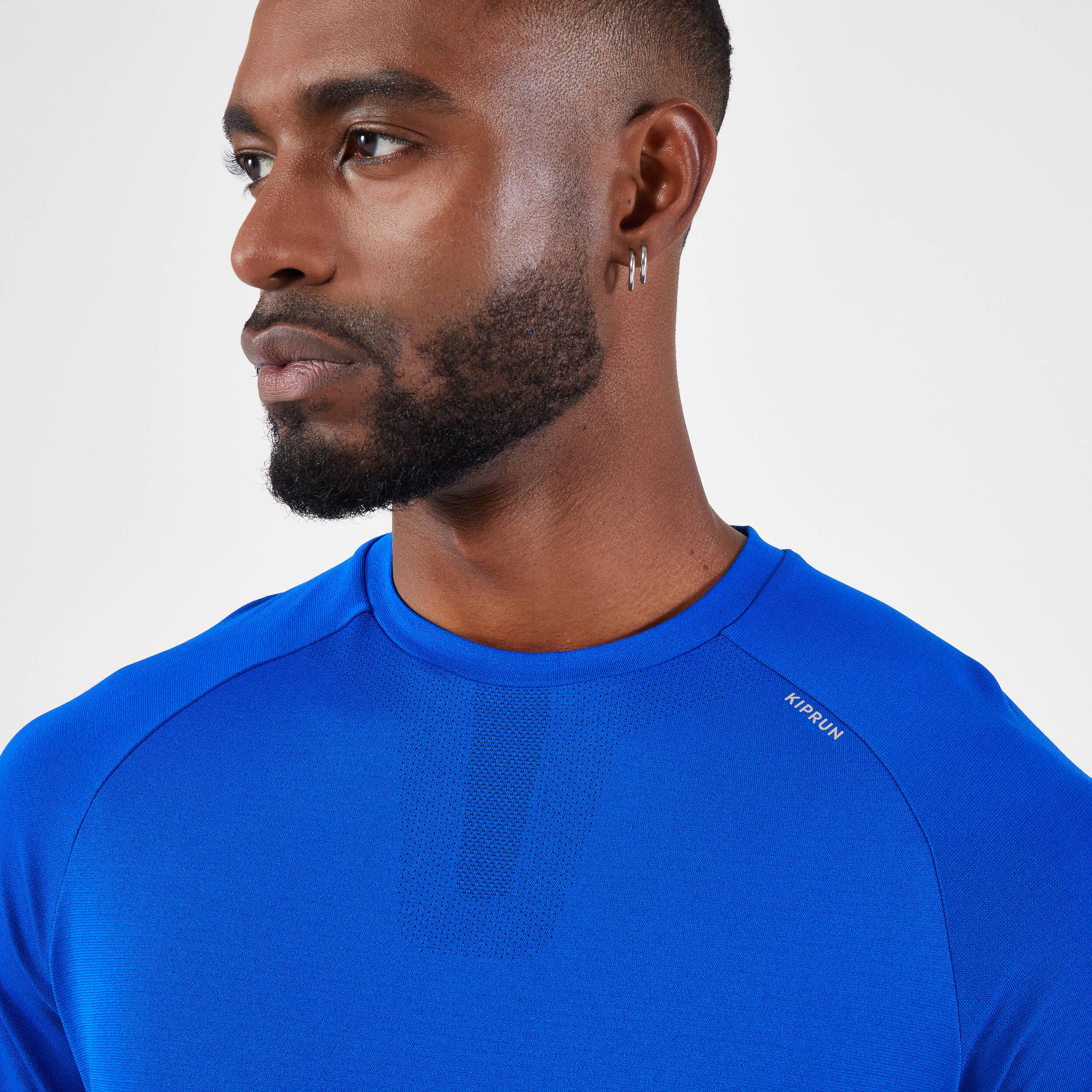 Men's seamless running t-shirt - kiprun run 500 comfort indigo blue 3/6