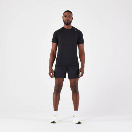 T-shirt för löpning - KIPRUN Run 500 - sömlös herr svart 