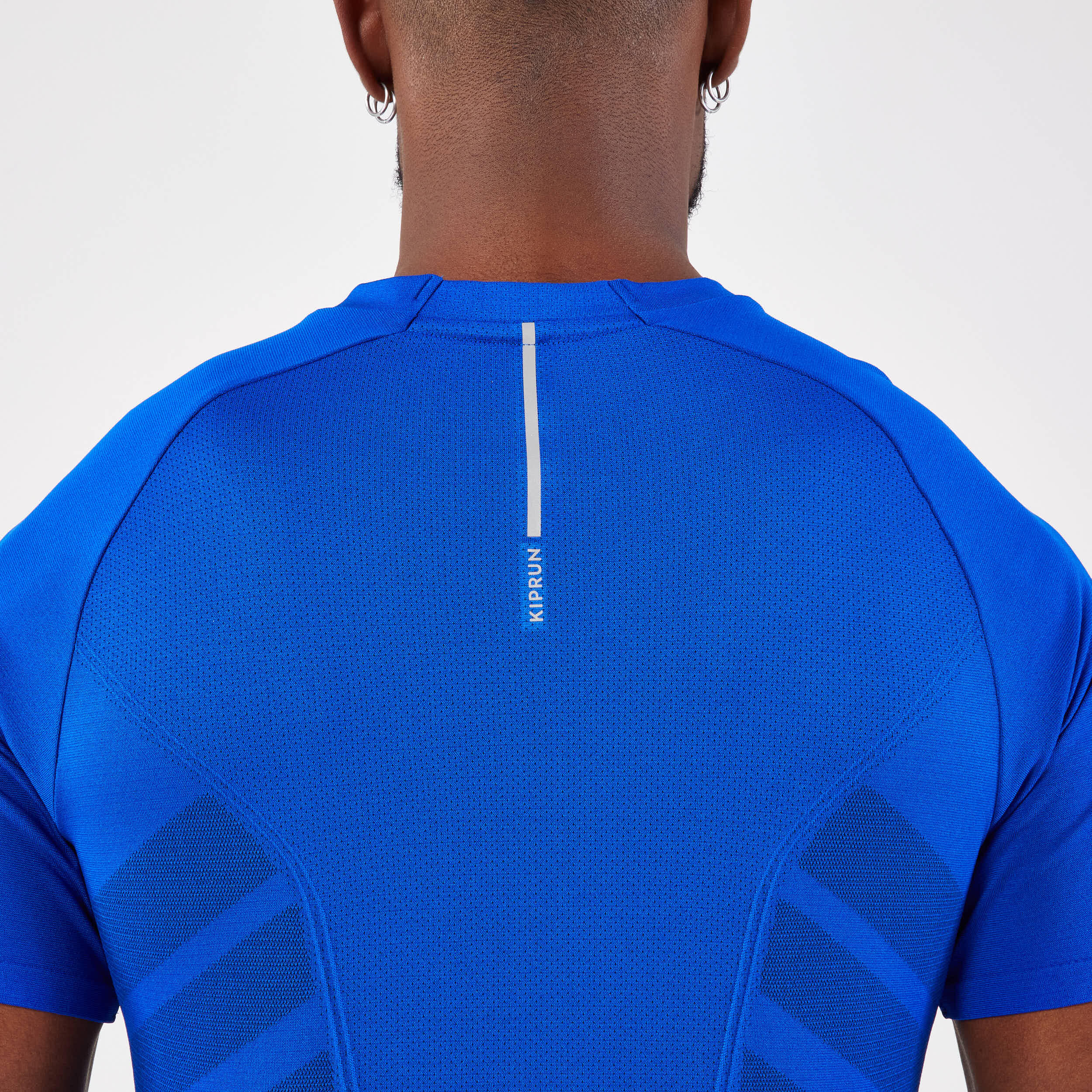 Men's seamless running t-shirt - kiprun run 500 comfort indigo blue 4/6