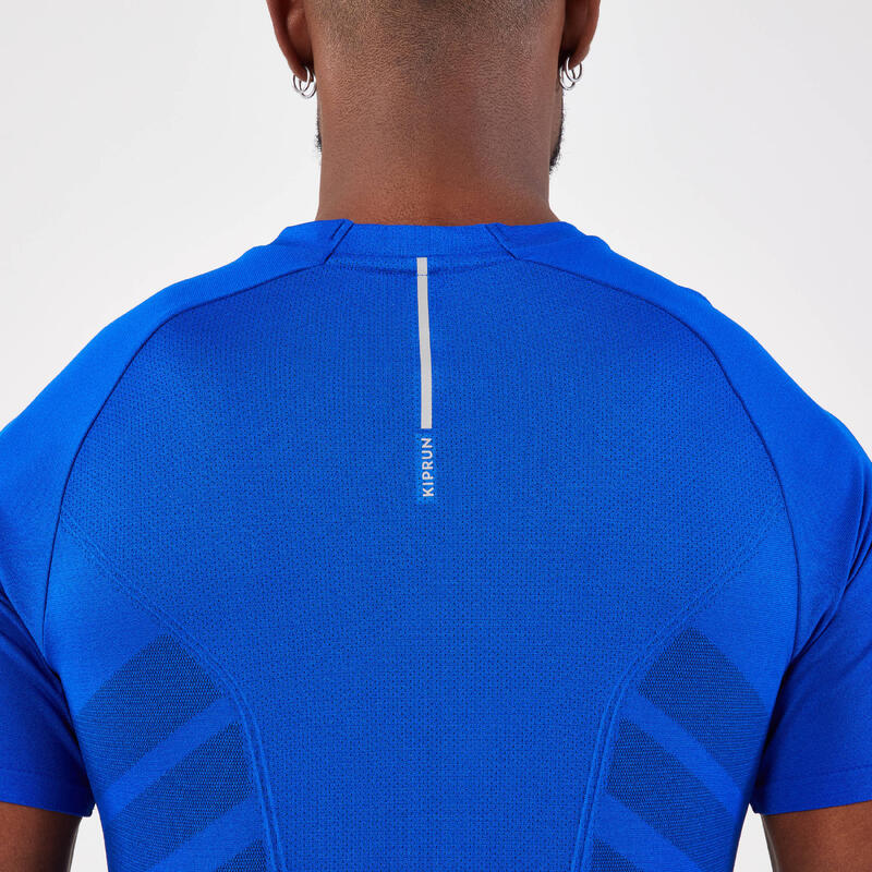 Tricou fără cusături alergare kiprun run 500 confort Albastru Bărbați