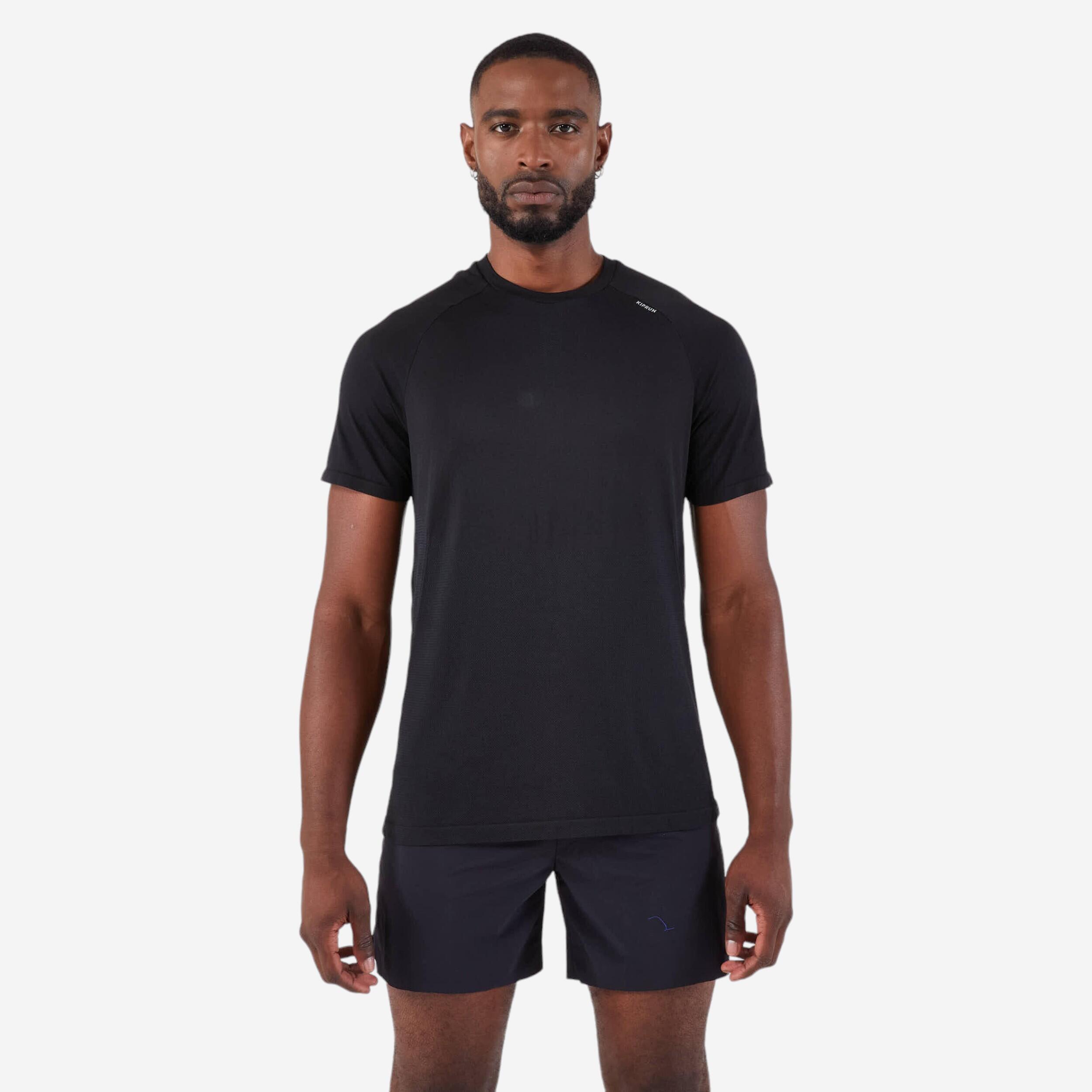 Men's Kiprun Run 500 Comfort Seamless Running T-shirt - Black