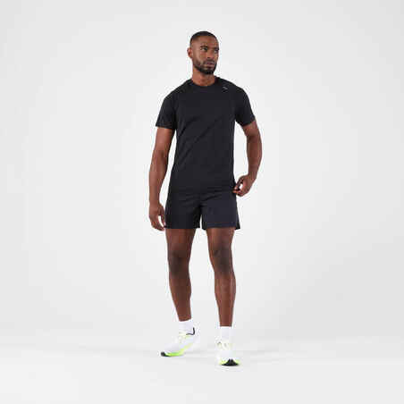 Men's seamless running t-shirt - Kiprun Run 500 comfort black