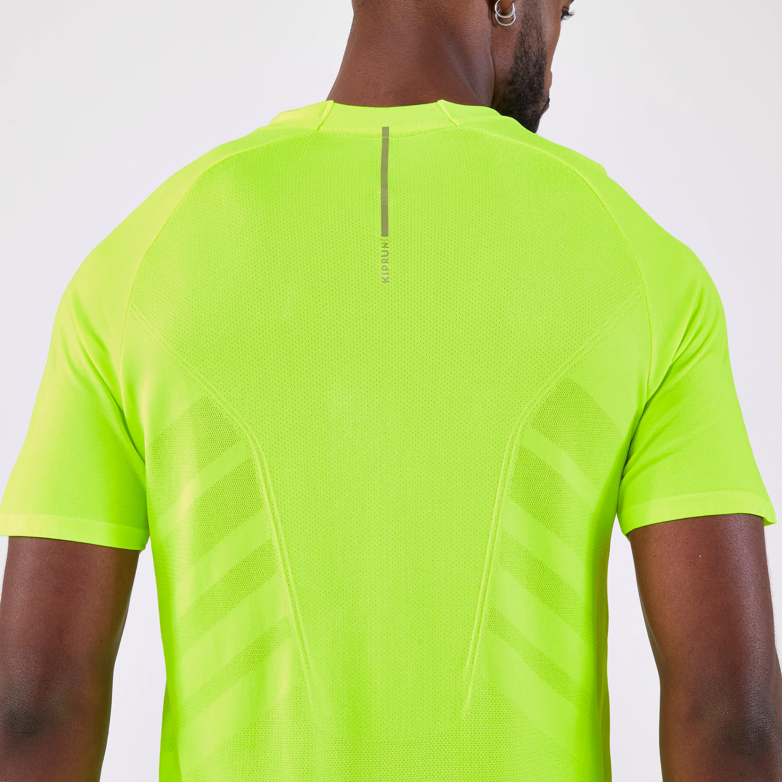 Men's KIPRUN Run 500 Comfort seamless running T-shirt - acid green 5/5