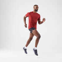 Men's seamless running t-shirt - kiprun run 500 comfort burgundy