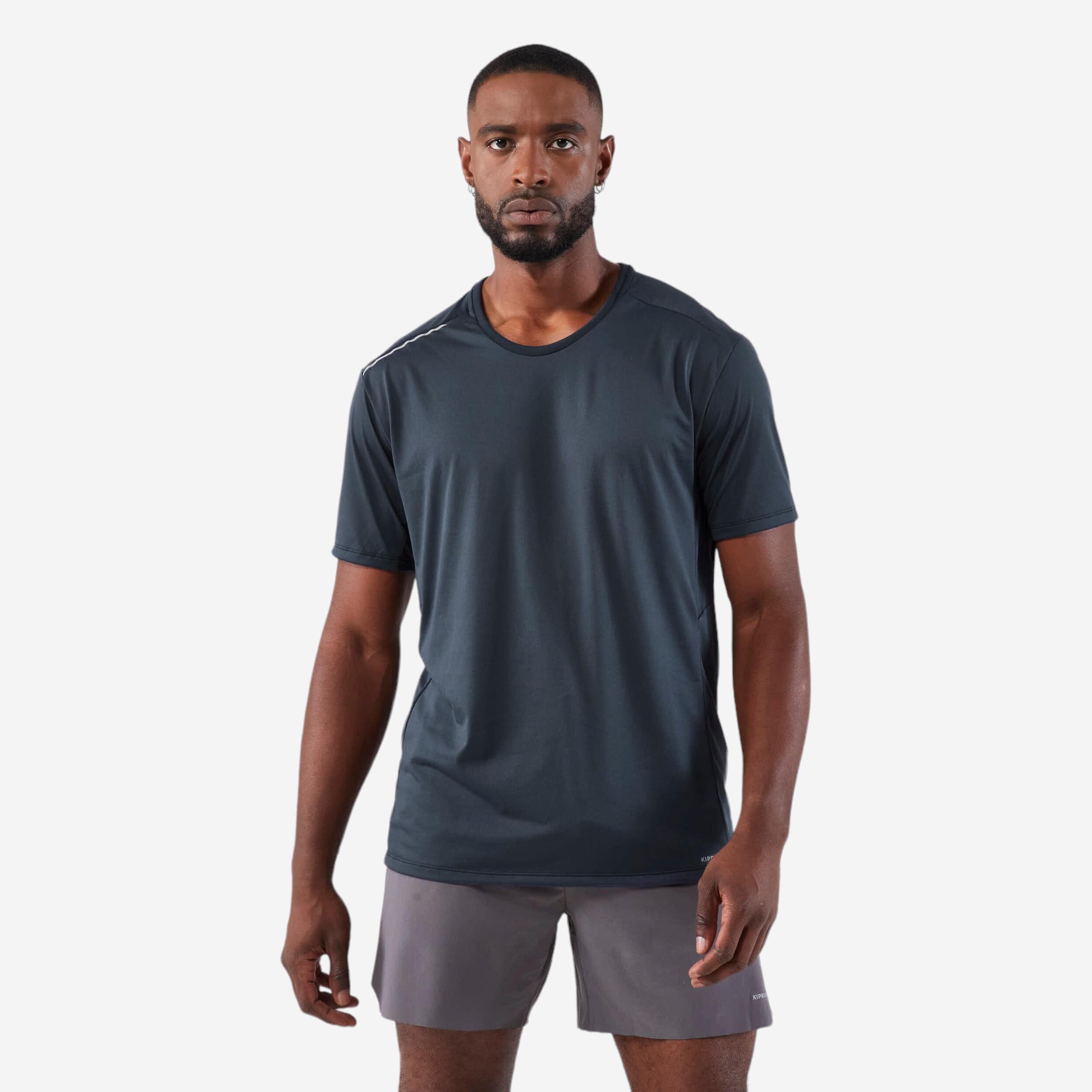 Men Running T-Shirt, Quick Dry, Crew Neck - Blue