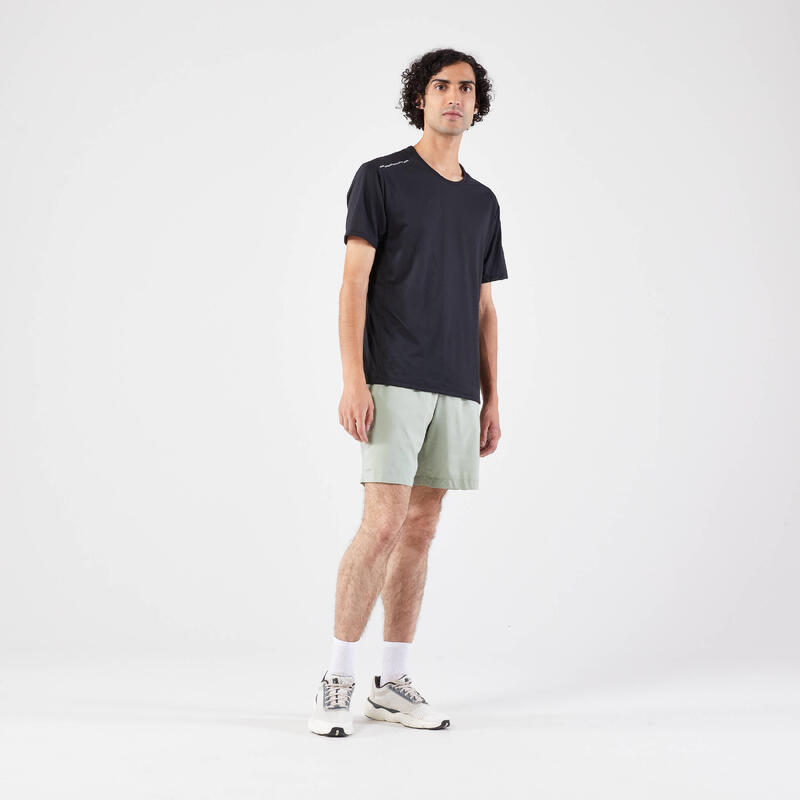 Tricou respirant alergare Jogging KIPRUN Run 500 Dry + Negru Bărbați