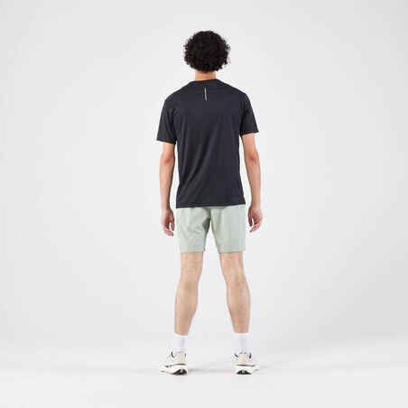 Camiseta running transpirable Hombre - KIPRUN Run 500 Dry + Negro