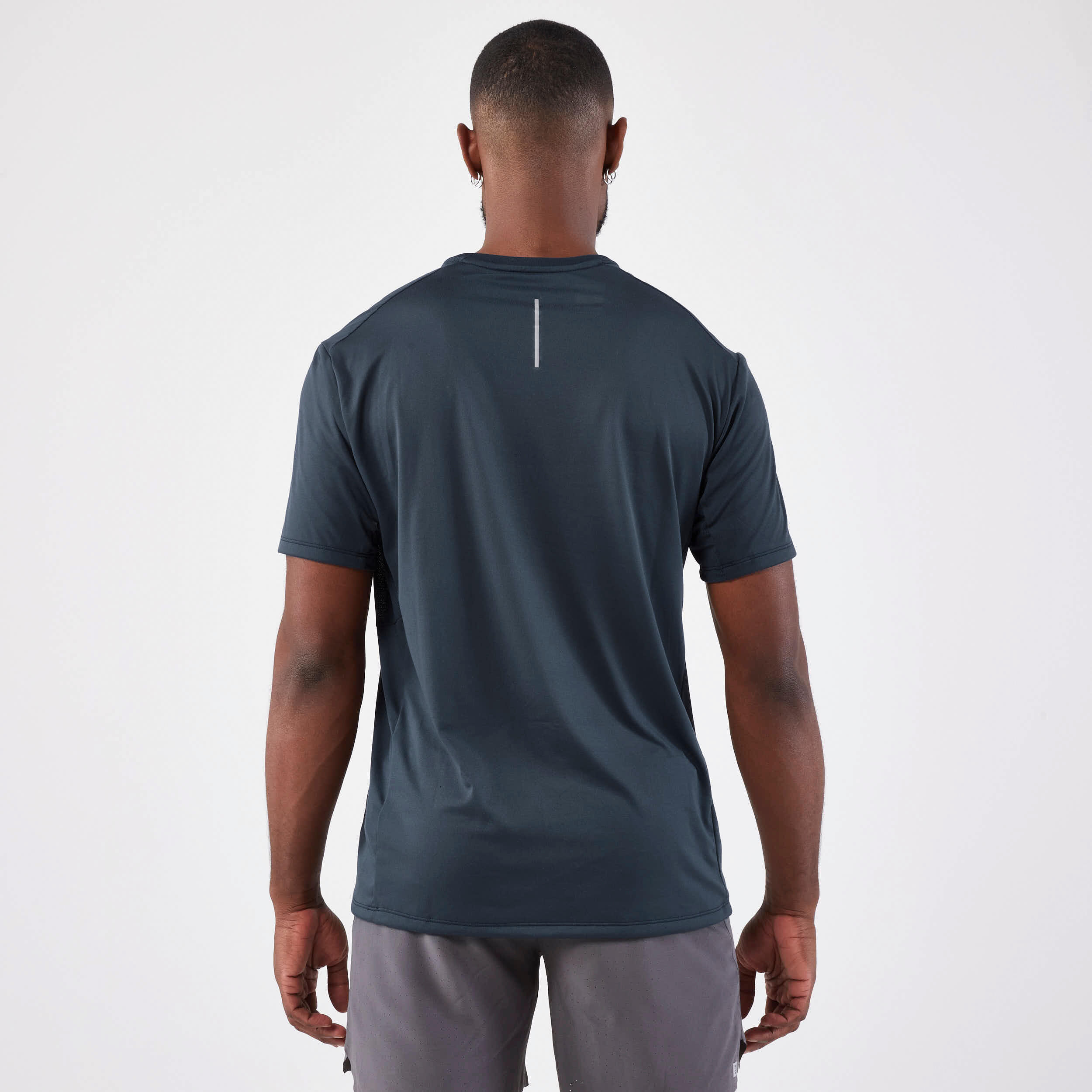 Men Running T-Shirt, Quick Dry, Crew Neck - Blue