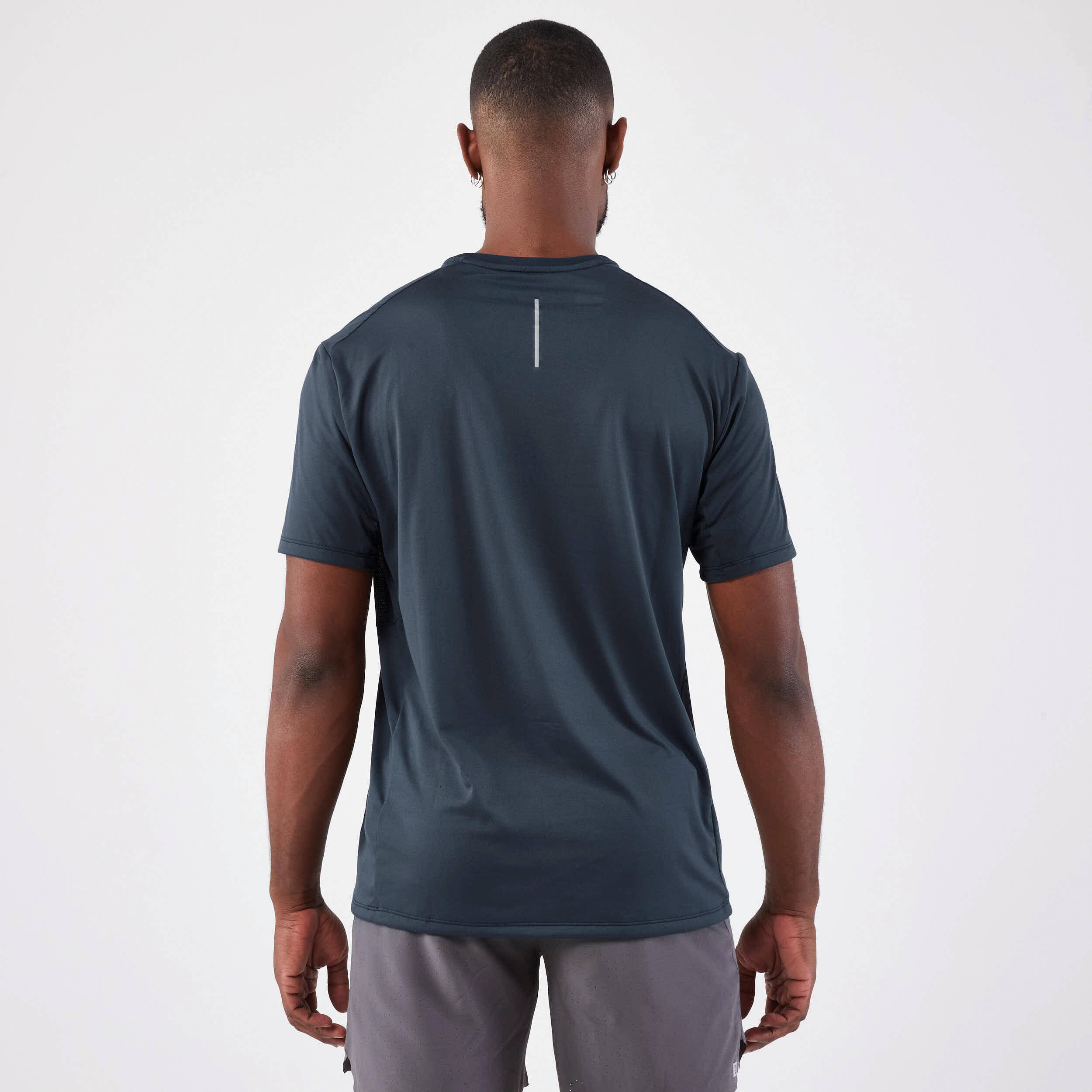 Men Running T-Shirt, Quick Dry, Crew Neck - Blue -  3