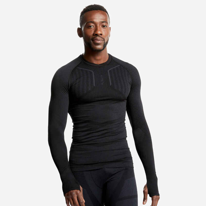 Adult breathable football base layer, black