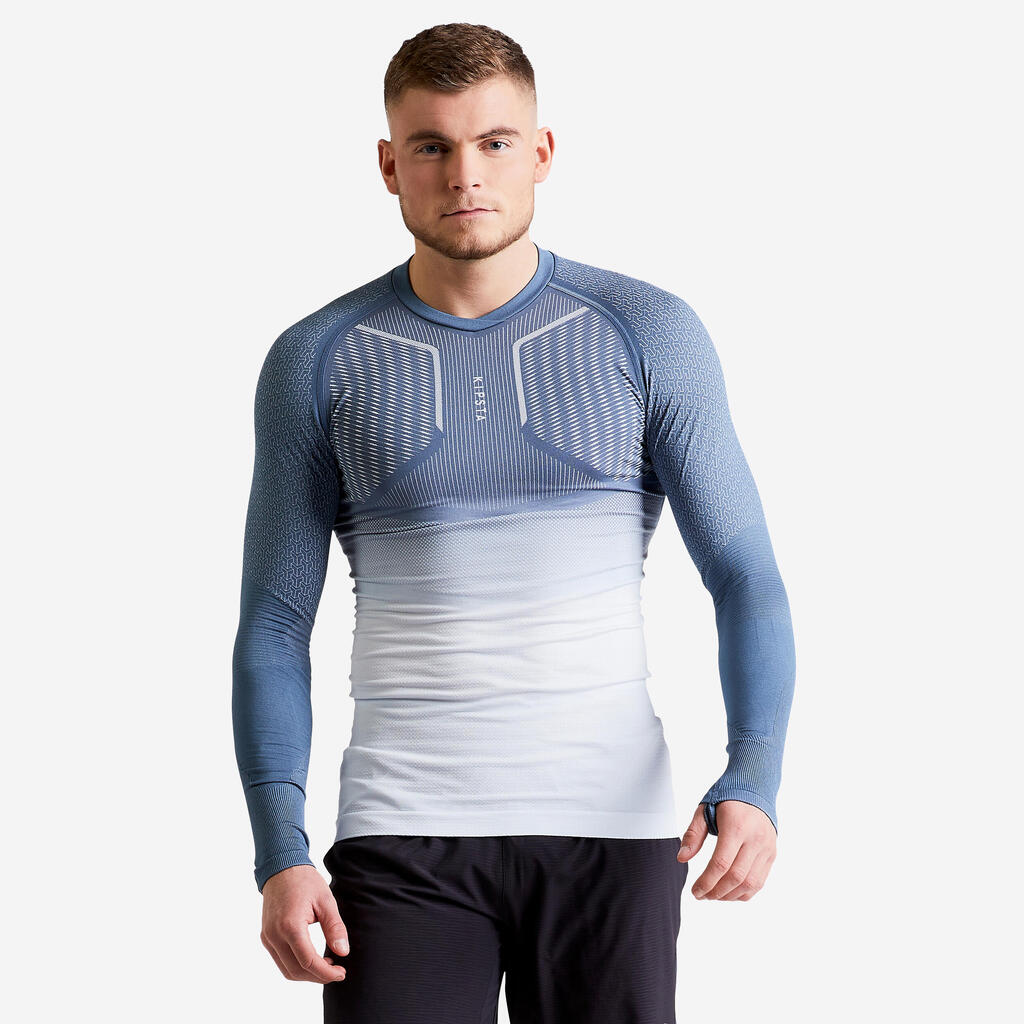 Funktionsshirt langarm Keepdry 500 Damen/Herren blau/rosa