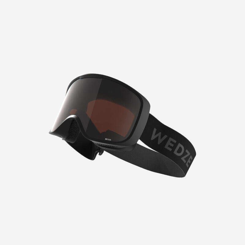 KIDS’ AND ADULTS’ SKIING AND SNOWBOARDING GOGGLES - G 100 S3 - BLACK