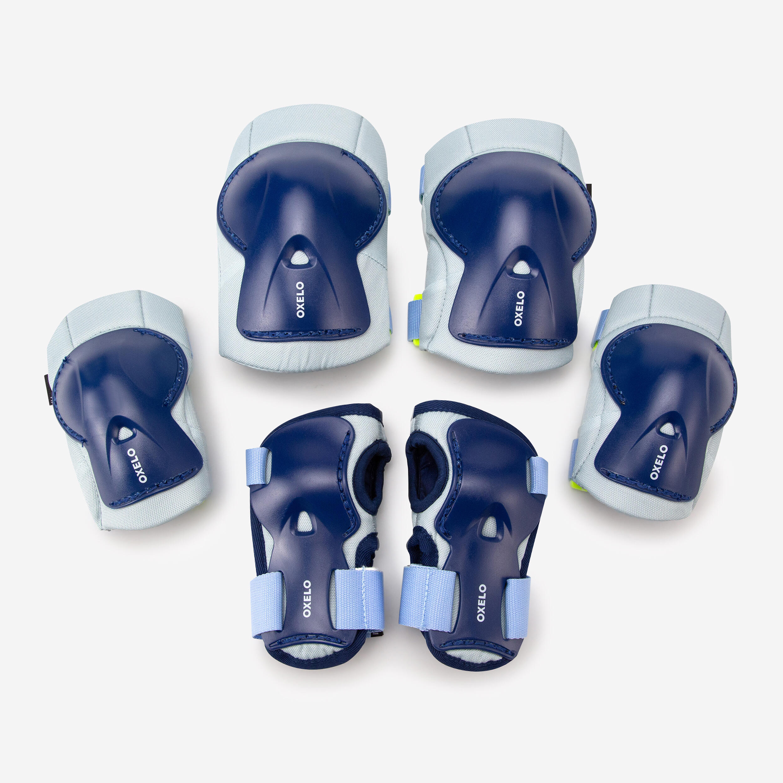 Kids Inline Skates Skateboard Scooter Gear 3-Piece Set - Blue