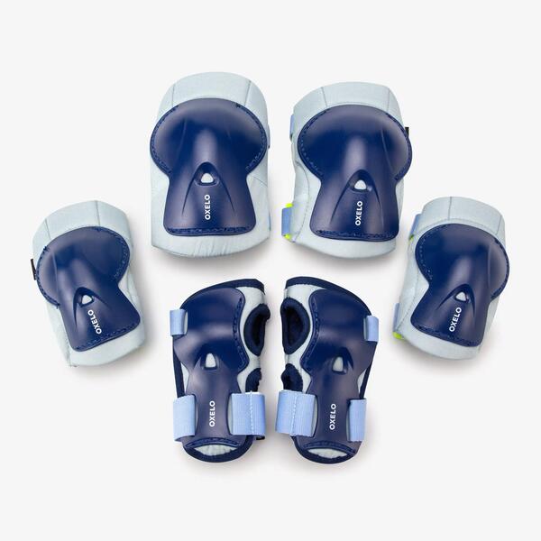 Kids knee, elbow and wrist protector set in blue
