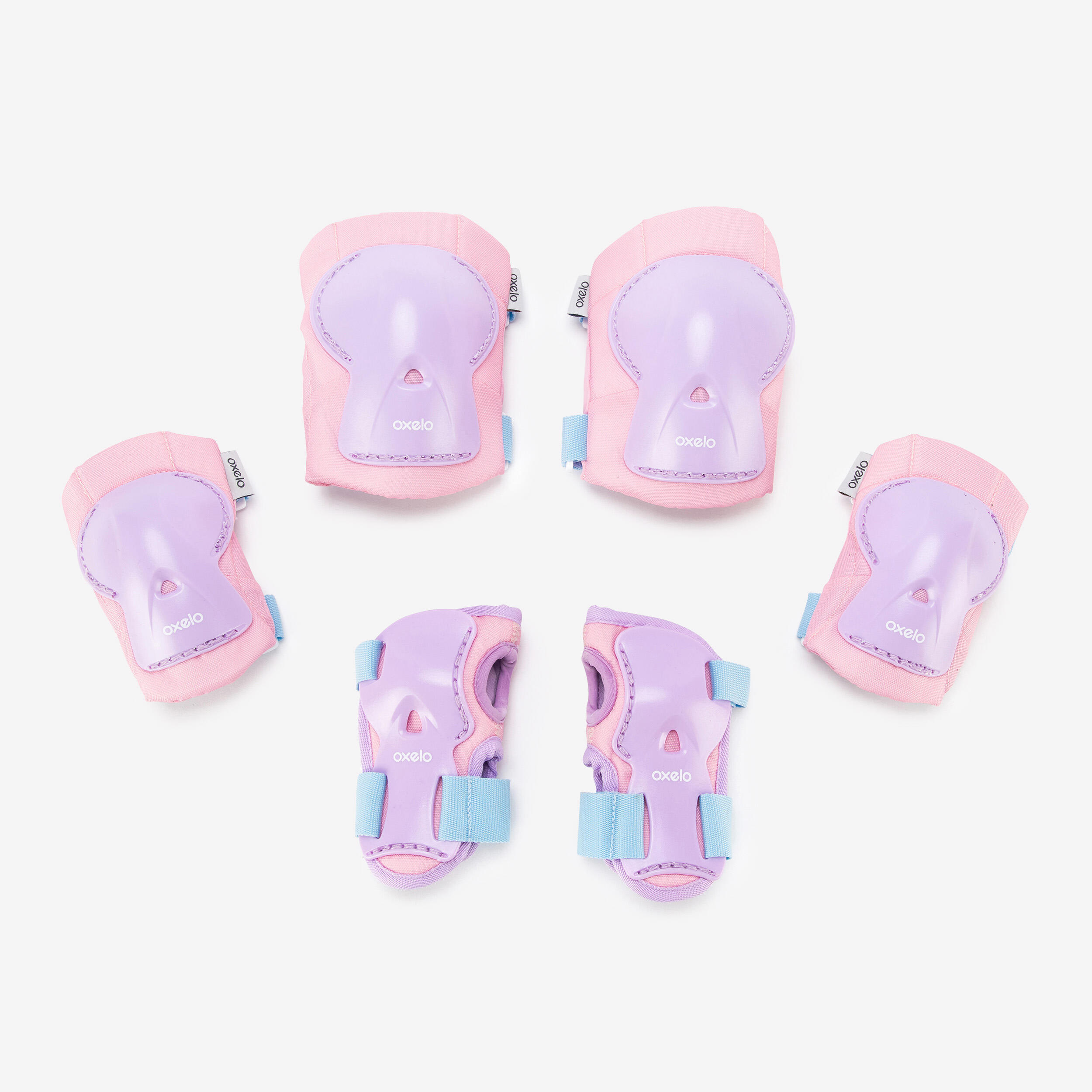 Kids Inline Skate Protection Pads 3-Piece Gear - Light Purple