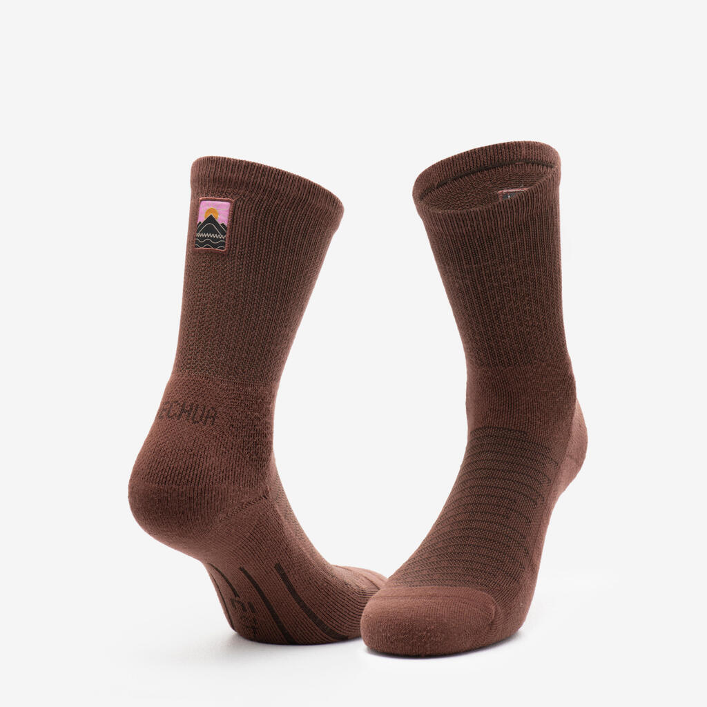 Hike 100 High Socks Limited Edition Pack of 2 Pairs - Khaki and Brown