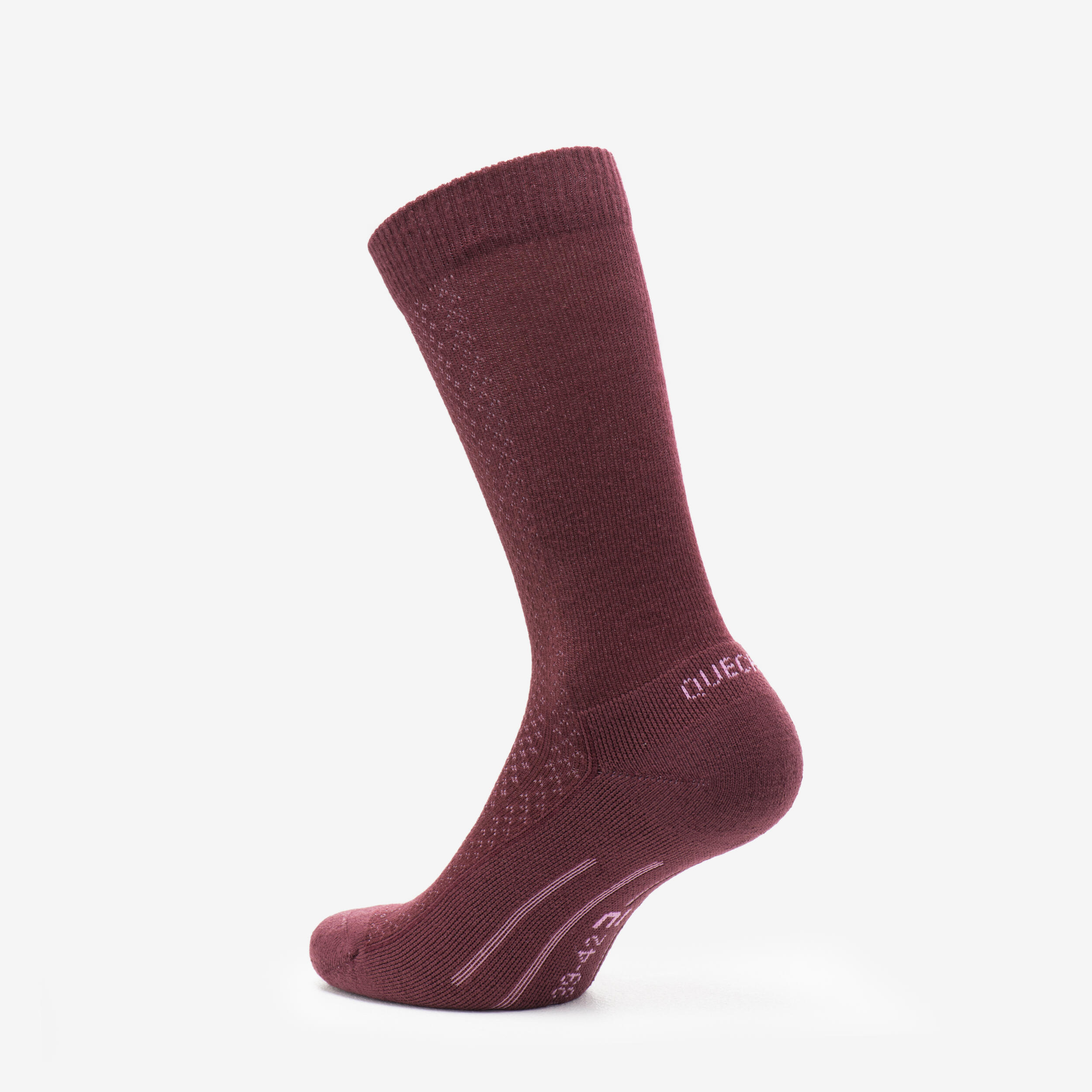 Hike 100 High Socks  - Beige Burgundy-Lyocell& Linen-Pack of 2 pairs 11/11