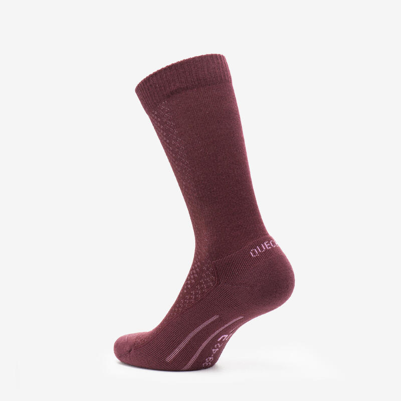 Calze HIKE 100 HIGH | Lyocell & Lino | Beige Bordeaux 2 paia 