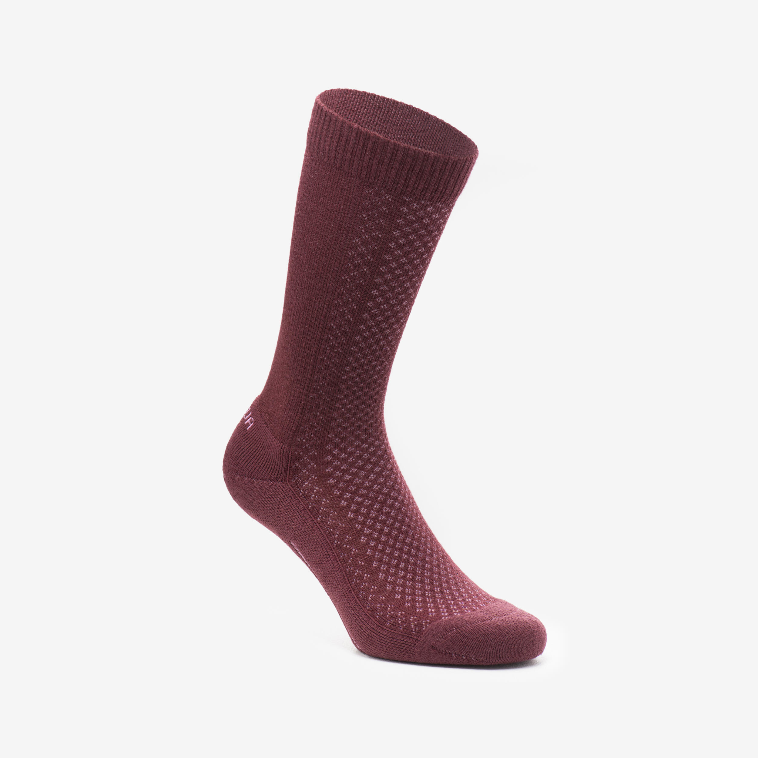 Hike 100 High Socks  - Beige Burgundy-Lyocell& Linen-Pack of 2 pairs 6/11