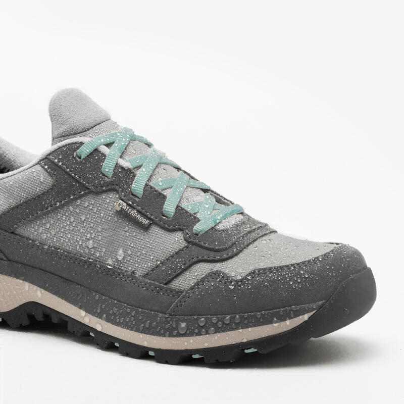 Wandelschoenen voor dames NH500 LOW LEER WP