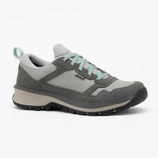 
      Tenis impermeables en cuero de senderismo para mujer Quechua NH500 gris
  