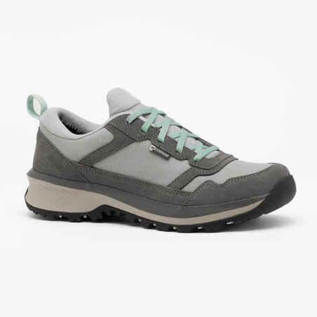 Zapatillas de montaña y trekking impermeables de piel Mujer Quechua NH500