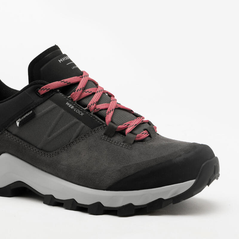 Women's waterproof mountain walking shoes - MH500 Grey