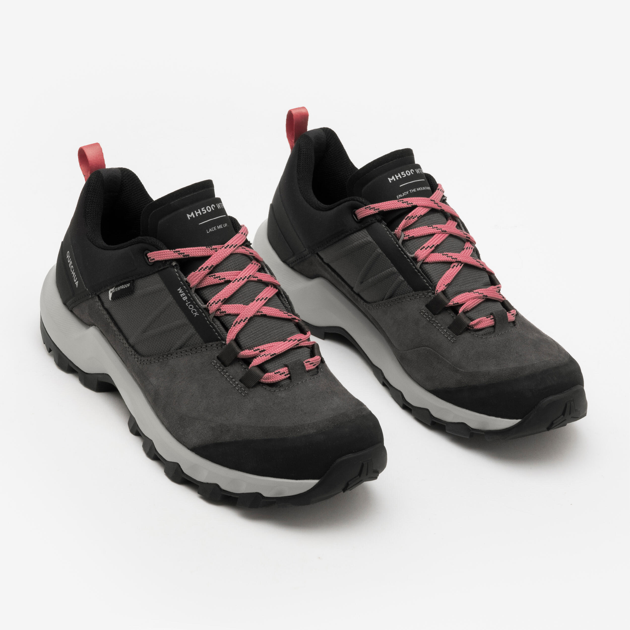 Women's waterproof mountain walking shoes - MH500 Grey 7/8