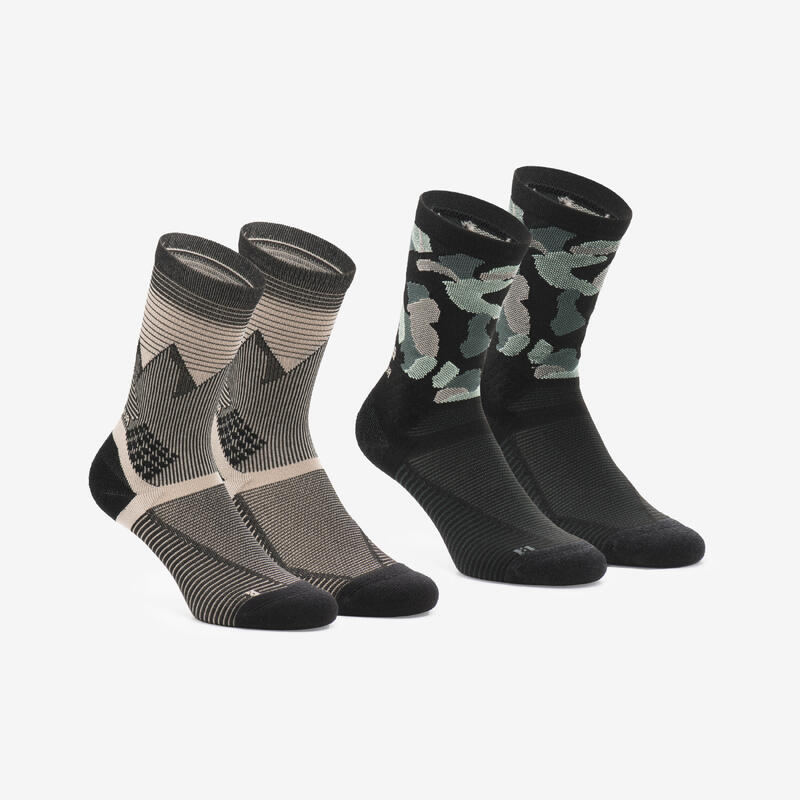 Chaussettes randonnée - Hike 500 High Trendy Mountain & Kamo x2 paires