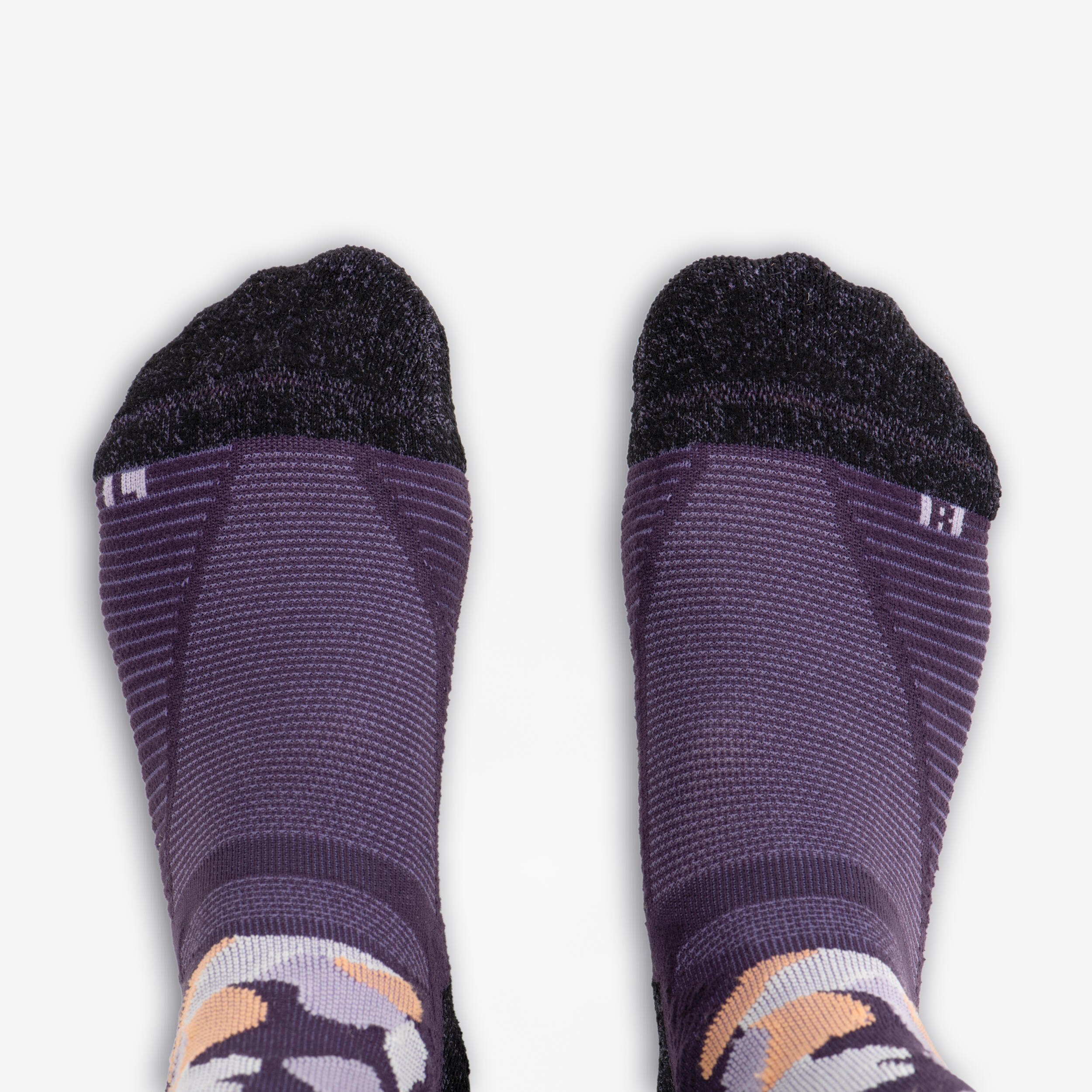 Hiking Socks Hike 500 High Trendy x2 Pairs - Purple & Kamo 8/13