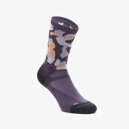 Hiking Socks Hike 500 High Trendy x2 Pairs - Purple & Kamo