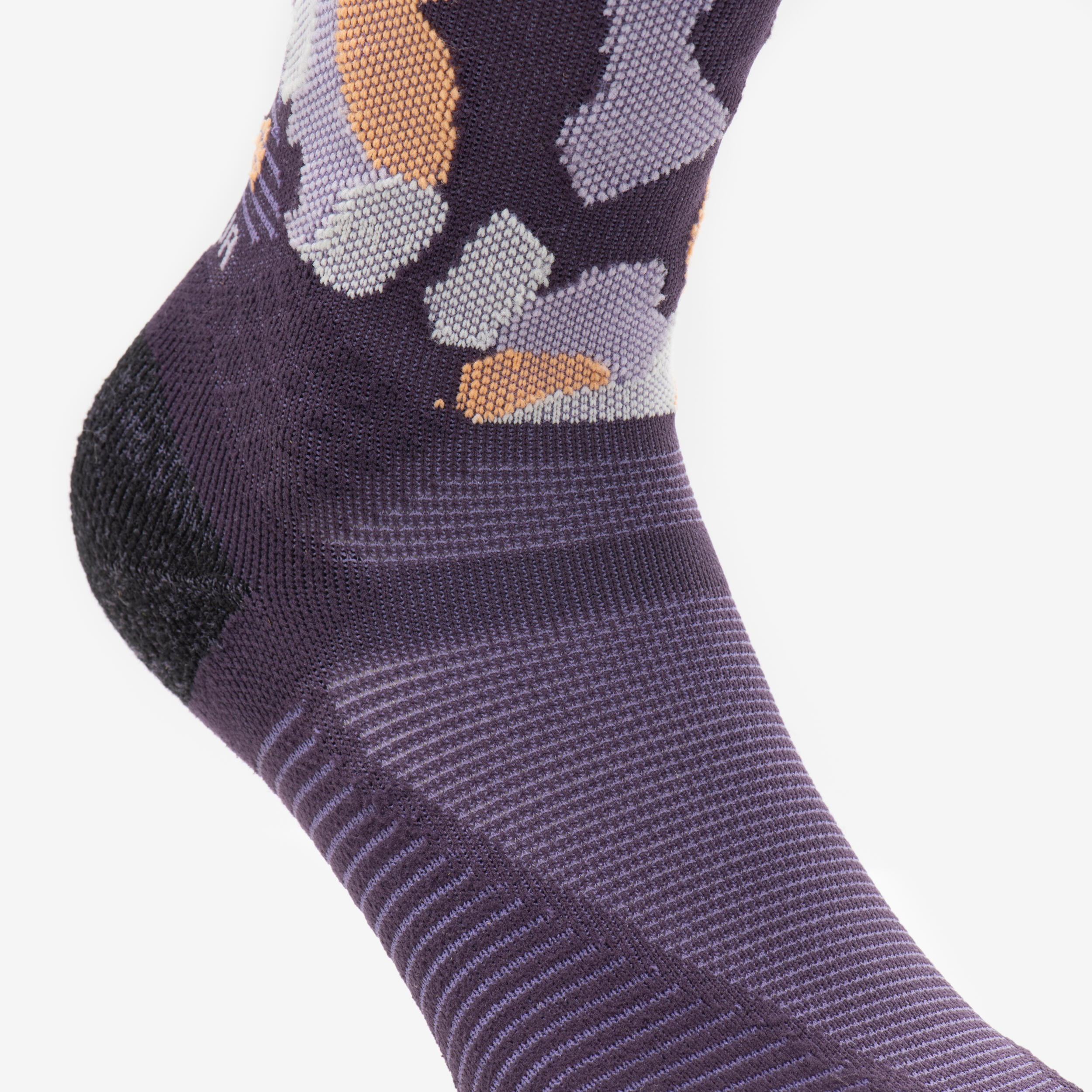 Hiking Socks Hike 500 High Trendy x2 Pairs - Purple & Kamo 7/13