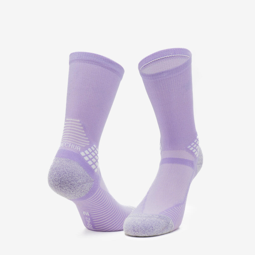 Hiking Socks Hike 500 High Trendy x2 Pairs - Purple & Kamo