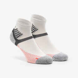 Κάλτσες πεζοπορίας Hike 500 Mid, 2 ζεύγη - Γκρι και κόκκινο