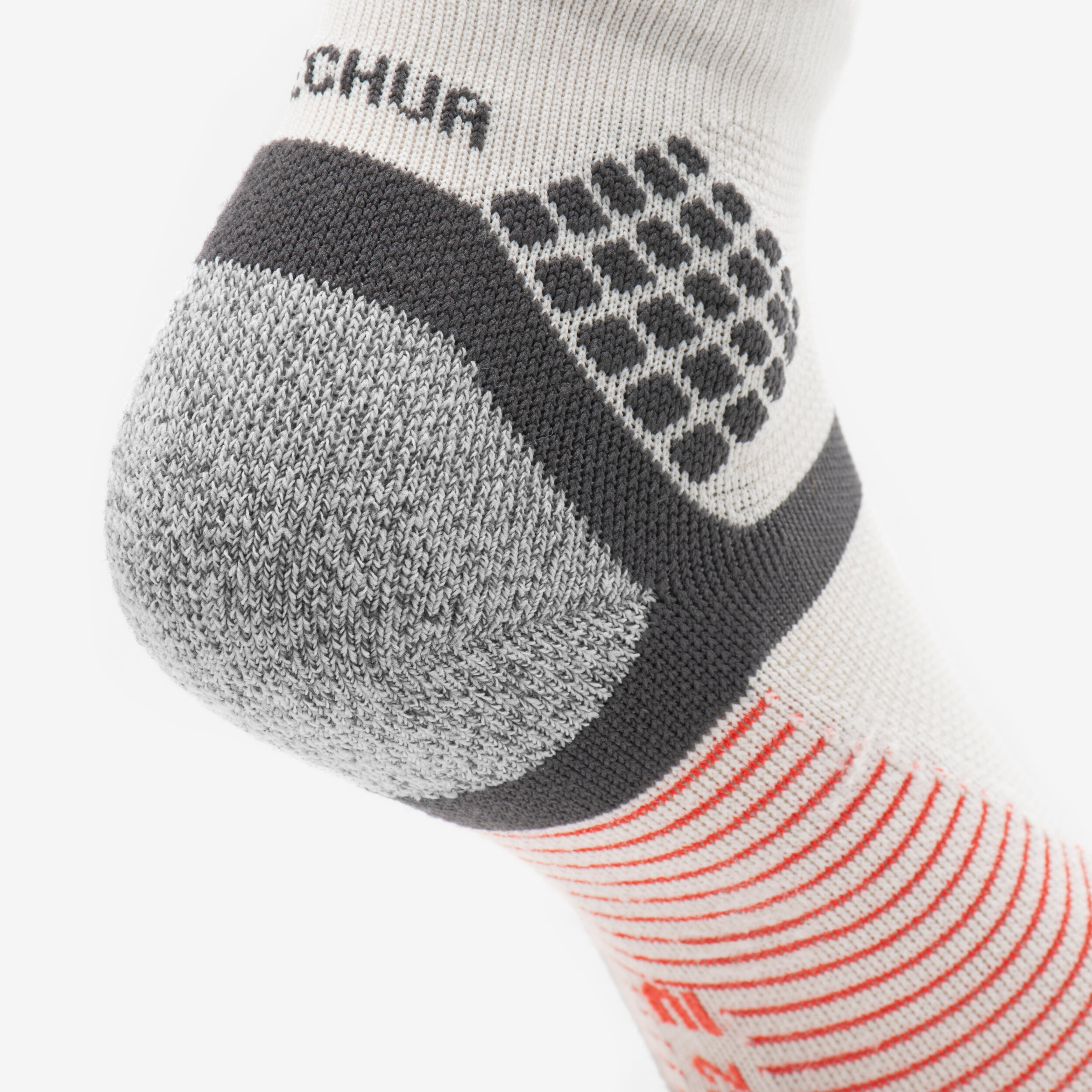 Hiking Socks Hike 500 Mid x2 Pairs - Grey and Red 6/7