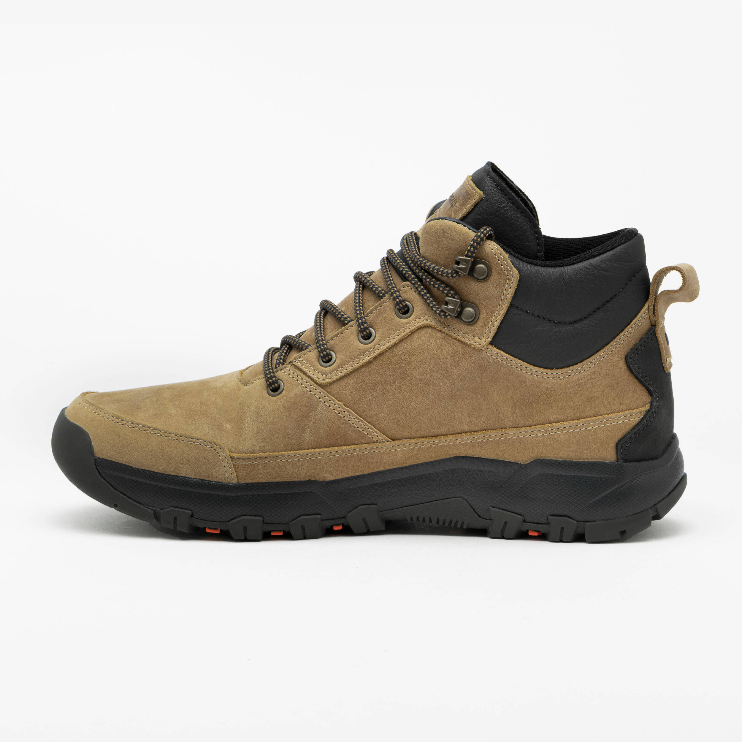 Men's waterproof mid hiking boots NH500 Leather WP - Brown -  4