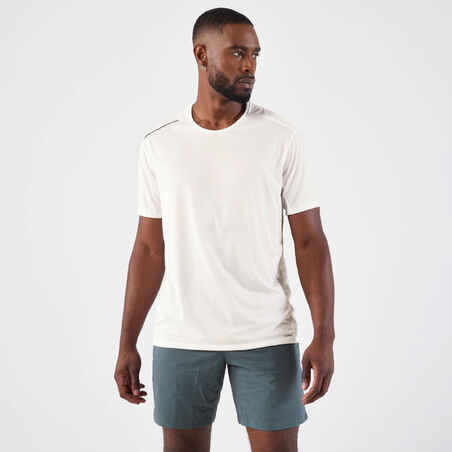 Camiseta de running Run 500 Dry + transpirable para Hombre blanco glaciar