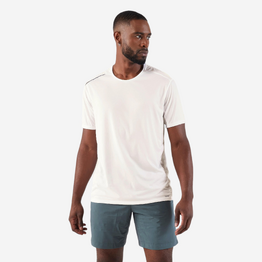 T-shirt de running respirant homme - kiprun run 500 dry + blanc glacier