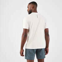 Camiseta de Running transpirable hombre - KIPRUN Run 500 Dry + Blanco glaciar 