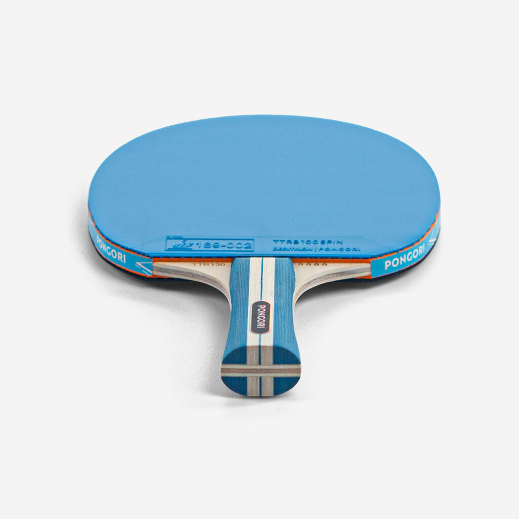 2 Table Tennis Bats & 4 Balls TTR 130 4* Spin ITTF - Violet & Blue