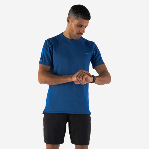 T-shirt de running respirant homme - kiprun run 500 dry + bleu
